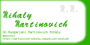 mihaly martinovich business card
