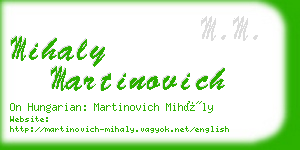 mihaly martinovich business card